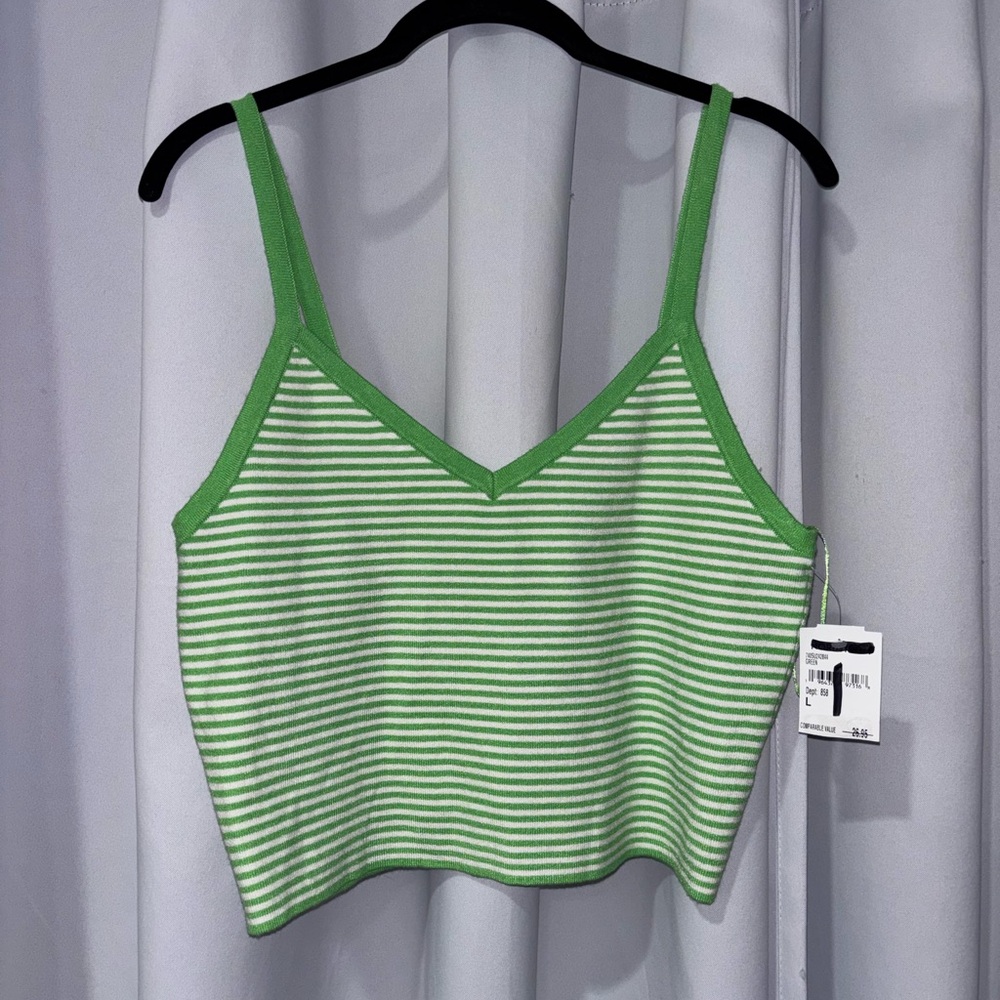 La Hearts Lime Green‎ Striped Camisole